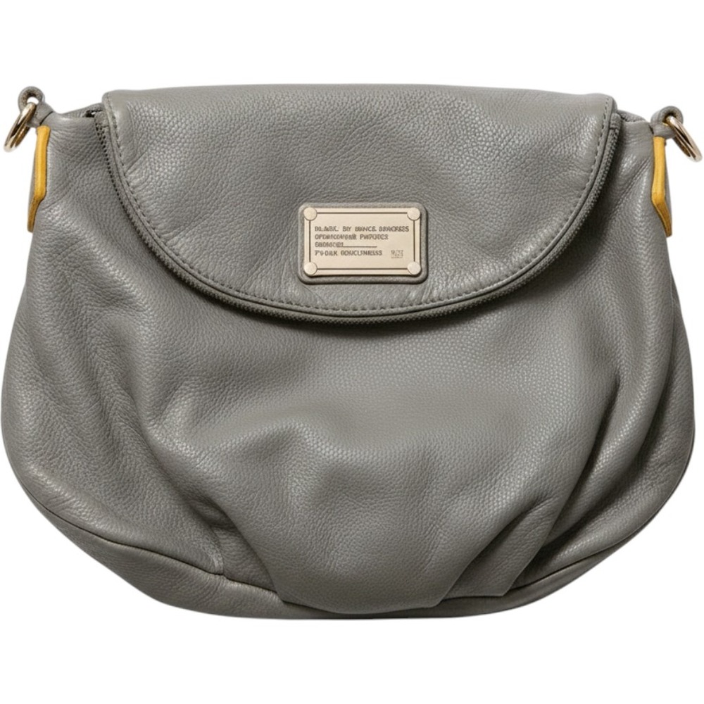 Marc by Marc Jacobs Classic Q Natasha Grey Pebbled Leather‎ Crossbody Bag